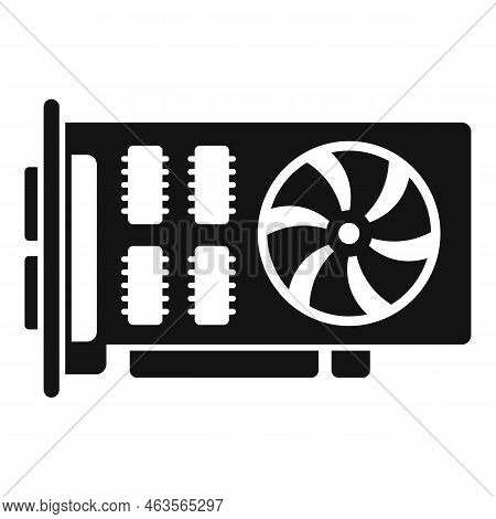 Gpu Card Icon Simple Vector. Computer Pc. Cooler Pci