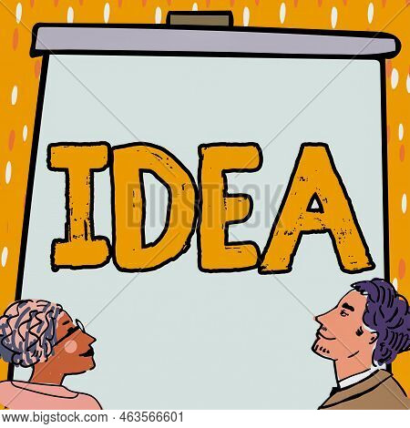 Writing Displaying Text Idea. Business Idea Impression That Tries To Portray The Overarching Scope O