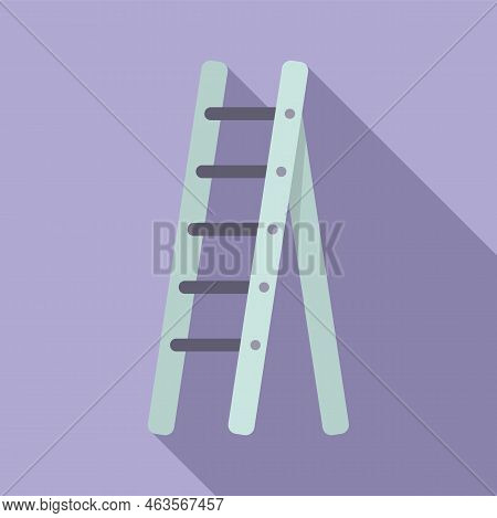 Rung Ladder Icon Flat Vector. Wood Construction. Stair Metal