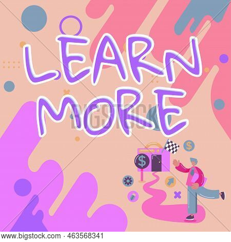 Text Caption Presenting Learn More. Business Overview Deepen Knowledge Of The Thing You Want To Do O