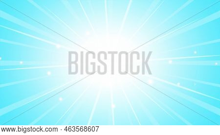 Blue Background With Glowing Light Rays Design