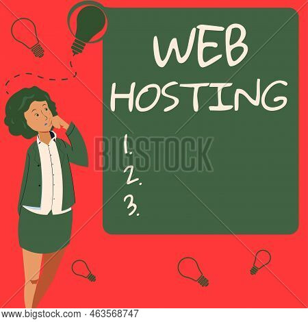 Text Caption Presenting Web Hosting. Business Approach Business Allowing Access To A Server To Store