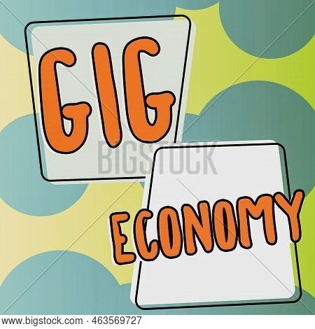 Text Caption Presenting Gig Economy. Business Concept A Market System Distinguished By Shortterm Job