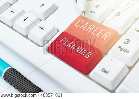 Inspiration Showing Sign Career Planning. Word Written On Stepwise Planning Of One S Is Possible Pro