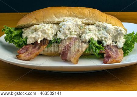 Chicken Salad  With Bacon  And Lettuce Served On A Sub