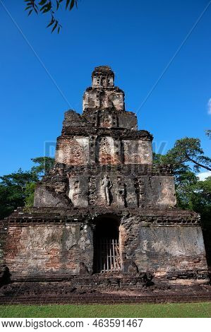 Ruins Of Satmahal Prasada In Polonnaruwa, Sri Lanka