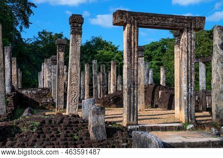 Ruins Of Atadage Temple In Polonnaruwa In Sri Lanka