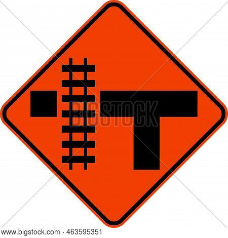 Highway Light Rail Transit Grade Crossing Left Sign