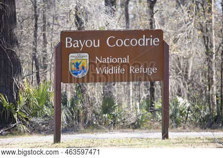 Bayou Cocodrie National Wildlife Refuge Louisiana/usa - February 4 2022: Bayou Cocodrie National Wil