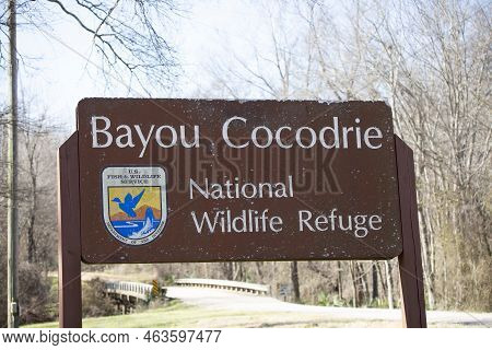 Bayou Cocodrie National Wildlife Refuge Louisiana/usa - February 4 2022: Bayou Cocodrie National Wil