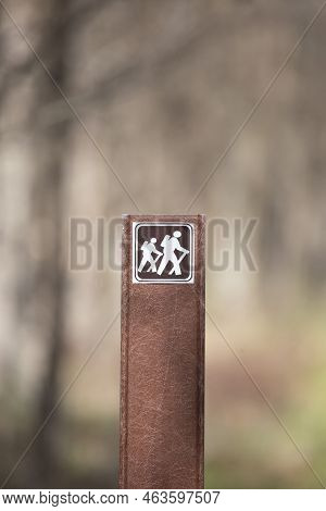 Hiking Path Marker, Black Bayou Lake National Wildlife Refuge, Monroe, Louisiana/usa - January 25, 2
