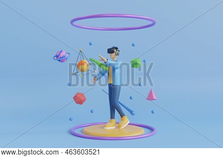 Metaverse Technology Future 3d Concept. Vr Virtual Digital Reality Cyber Metaverse Simulation Innova