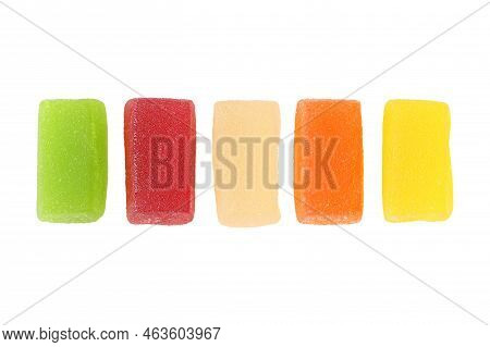 Multi-colored Jelly Candies. Marmalade On A Light Background.