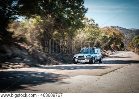 Novella, Corsica, France - 7th October 2022: Ludovic Perrin And Serge Nicolas Compete In Their Renau