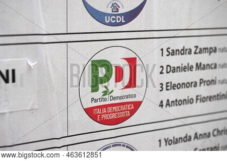 Democratic Party Election Poster In Bologna