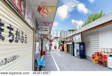Kanchanaburi Thailand-sep 23,2022  : Kan Machi Cafe Japanese Style Food And Drink Shop, A Stop For T