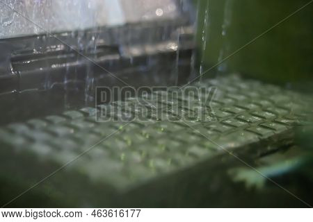 Keyboard Of Waterproof Rugged Laptop Computer For Military, Outdoor And Industrial Use During Shakin