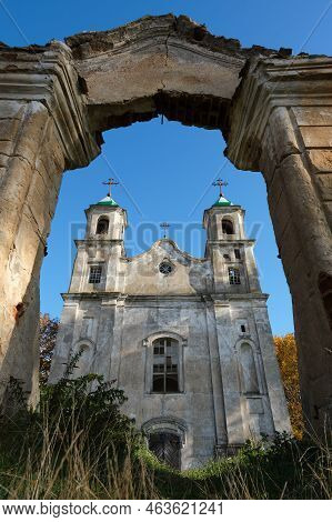 View Of Old Ruined Catholic Church Of The Holy Trinity In Benitsa, Minsk Region, Belarus.
