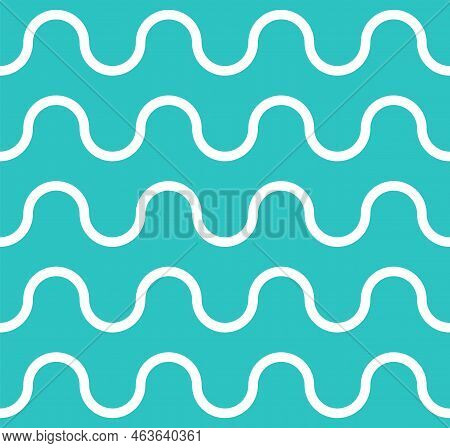 Seamless Pattern Curved Seawave Forms, Vector Quality, Modern Minimalist Flat Style, Bold, Punchy Fo
