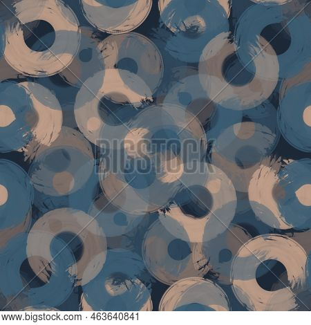 Seamless Pattern Colored Semi-rings Paint Brush Strokes, Gray, Rosybrown