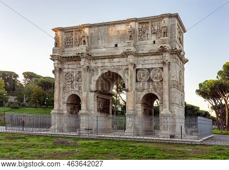Arch Of Constantine (arco Di Constantino) Near Colloseum (coliseum), Rome, Italy