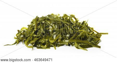 Fresh Laminaria (kelp) Seaweed Isolated On White