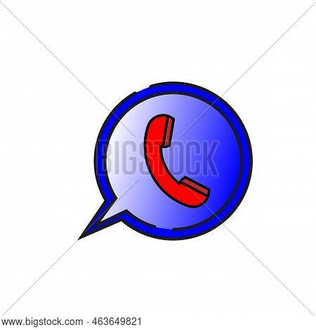 Handset Message. Hand Up. Social Media Logo. Call Symbol. Chat Message Icon. Vector Illustration. St