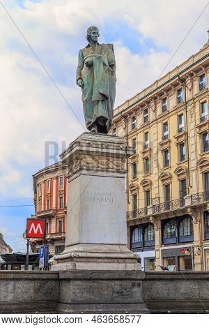 Milan, Italy - May 10, 2018: This Is A Monument To The 18th Century Italian Poet Giuseppe Parini.