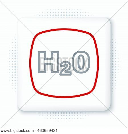 Line Chemical Formula For Water Drops H2o Shaped Icon Isolated On White Background. Colorful Outline