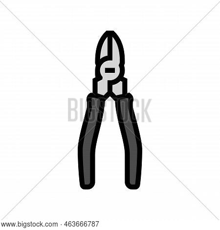 Linesman Pliers Color Icon Vector. Linesman Pliers Sign. Isolated Symbol Illustration
