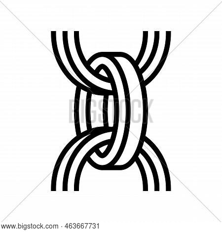 Belcher Chain Line Icon Vector. Belcher Chain Sign. Isolated Contour Symbol Black Illustration