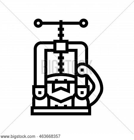 Pipe Vice Line Icon Vector. Pipe Vice Sign. Isolated Contour Symbol Black Illustration