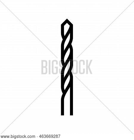 Twist Drill Bit Line Icon Vector. Twist Drill Bit Sign. Isolated Contour Symbol Black Illustration