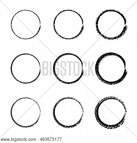 Hand Drawn Circles Sketch. Vector Grunge Round Shapes. Doodle Circles For Design Elements. Bubble Pr