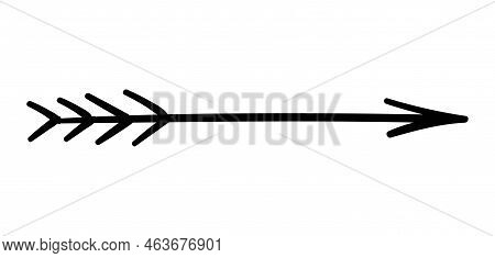 Hand Painted Bow Arrow. Stylish Ui And Ux For Website, Interface For Page. Sticker For Social Networ