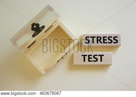 Stress Test Symbol. Concept Words 'stress Test' On Wooden Blocks On A Beautiful White Background, Em