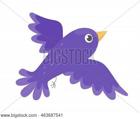 Cute Blue Bird. Animal With Wings And Feathers. Toy Or Mascot For Children. Biology And Fauna, Fores