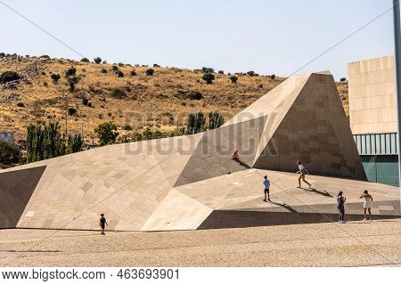 Avila, Spain - September 11, 2022: Conferences And Exhibitions Center Of Avila, Lienzo Norte. Modern
