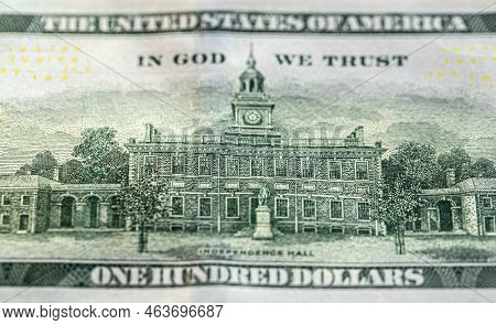 One Hundred American Dollars Close-up, Paper Money, Cash.