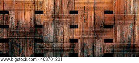 Traditional Background Of Woven Bamboo Or Anyaman Bambu In The Village