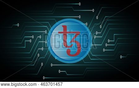 Tezos-xtz Virtual Currency Images. 3d Illustration. Coin Logo.