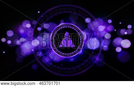 Images Of Alien Worlds-tlm Virtual Currency. Digital Coins. 3d Illustrations.
