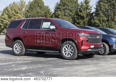 Avon - Circa October 2022: Chevy Tahoe Display At A Dealership. Chevrolet Offers The Tahoe In Ls, Lt