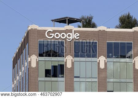 Chicago - Circa October 2022: Google Chicago Office. Google Is A Technology Company Known For Cloud 