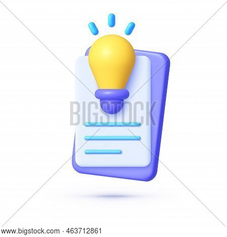 Patent Office In 3d Style On White Background. Icon On White Background. Sign Online Document. Creat