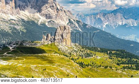 Five Towers, Italian: Cinque Torri Di Averau, Impressive Rock Formation Near Cortina D Ampezzo, Dolo