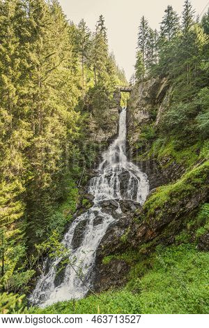 Riesach Waterfall In Untertal Valley, Rohrmoos-untertal In Schladminger Alps, Austria