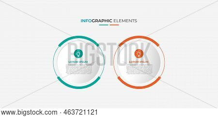 Modern Business Infographic Template Design With 2 Step Or Options. Cool Design For Process Diagram,