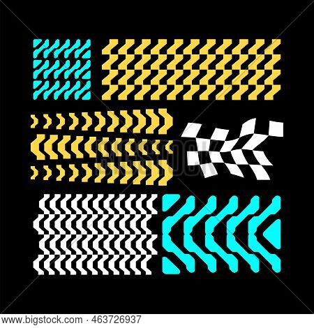 Abstract Pattern Zig Zag Set Vector Element Ornament Editable