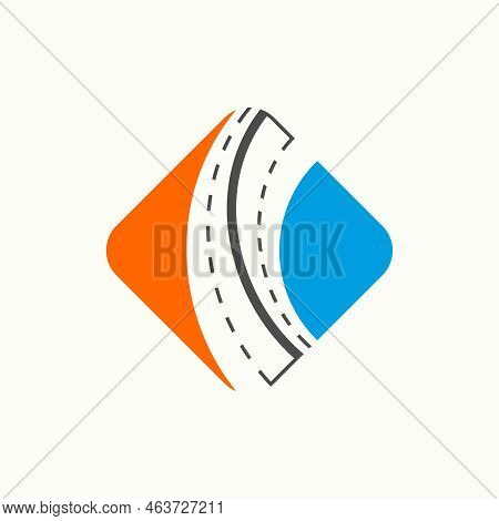 Simple And Unique Two Ways Or Double Road On Block Rectangle Image Graphic Icon Logo Design Abstract